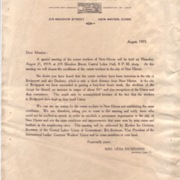 Corset Workers&#039; Union Letter